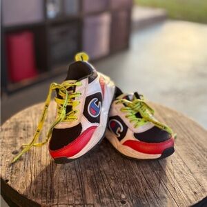 Champion Kids' White, Red, and Black Sneakers